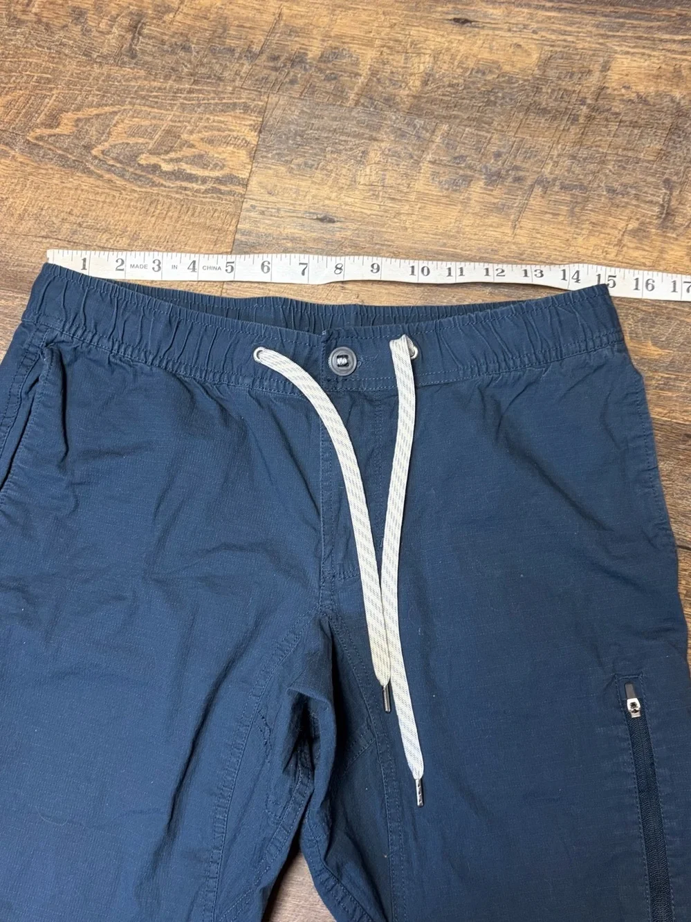 Vuori Ripstop Climber Pants V412 Mens Medium Blue Stretch Pockets Drawstring